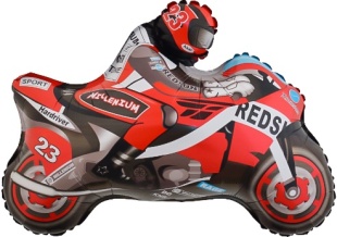 Шар (26''/66 см) Фигура, Мотоцикл, Красный, 1 шт.