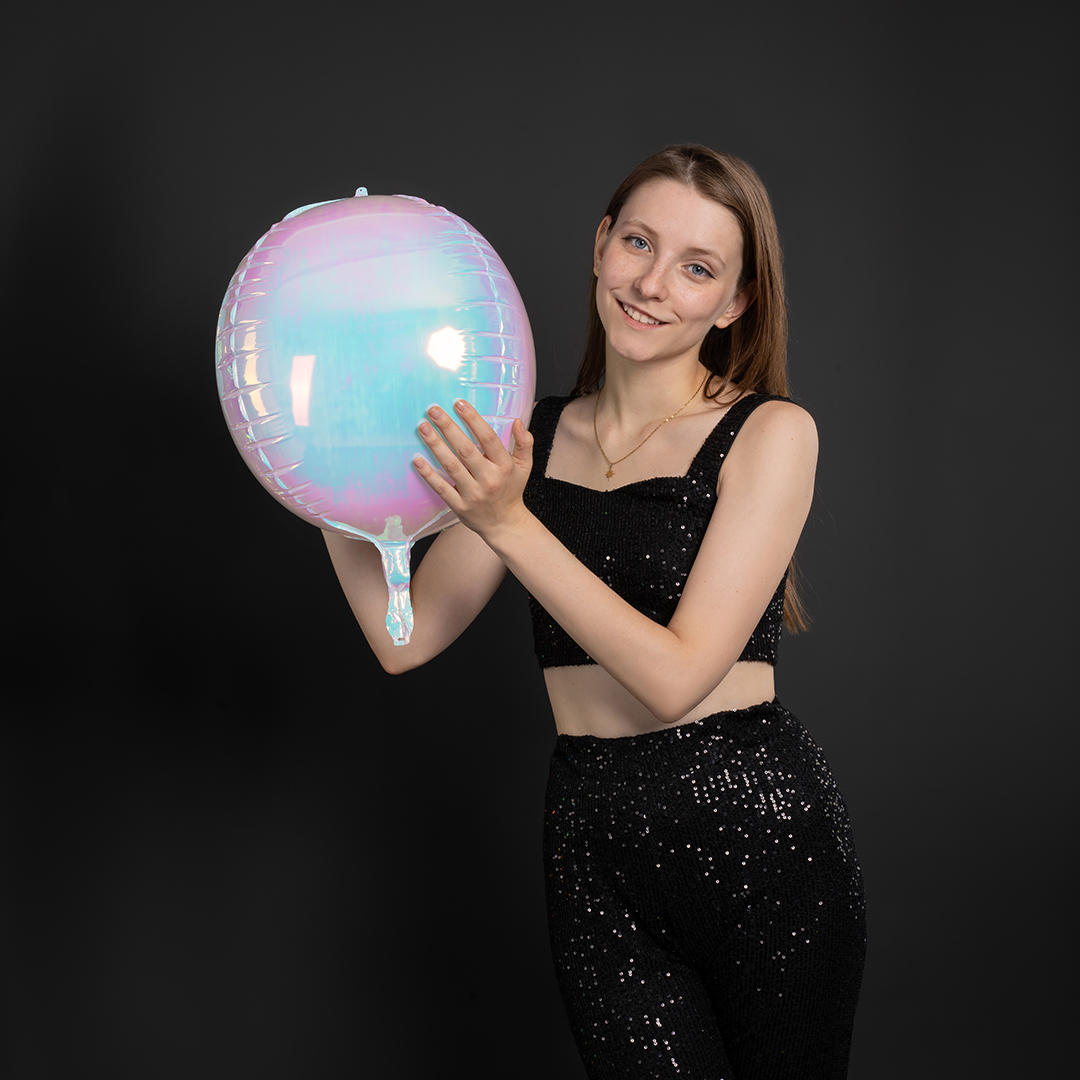 Шар 3D (22''/56 см) Сфера, Жемчужный, Хамелеон, 1 шт. в уп.