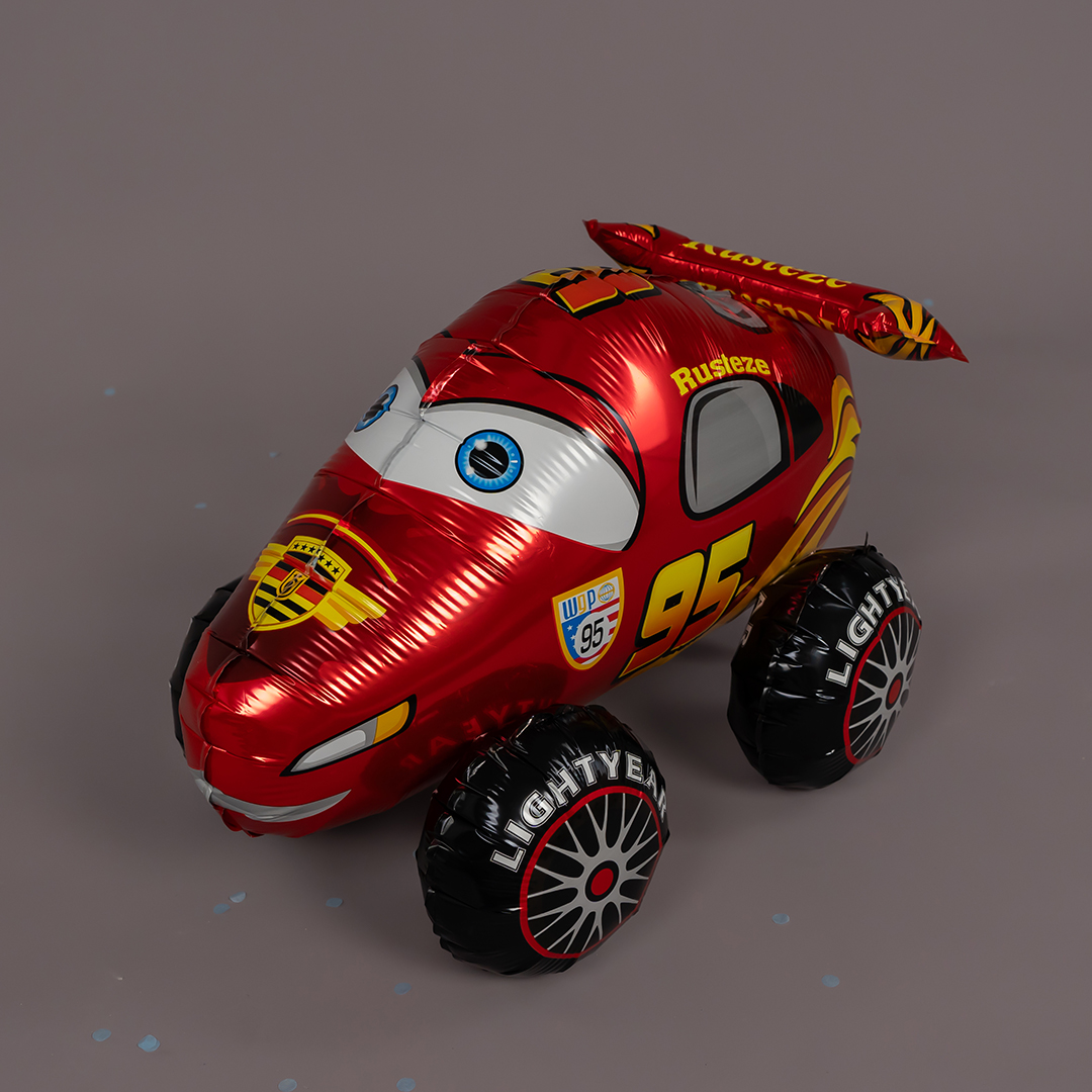 Шар 3D (28''/71 см) Гоночная машинка, Красный, 1 шт. в уп.