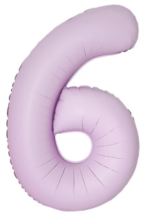 Шар (40''/102 см) Цифра, 6 Slim, Светло-розовый, Матовый, 1 шт. в уп.