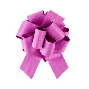 Бант Шар, Розовый, Глиттер, с блестками, 21 см, 1 шт. в упак. 