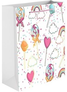 Пакет подарочный, 210гр, Милый подарок, Дизайн №1, Металлик, 41,5*30*12 см, 1 шт.