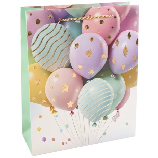 Пакет подарочный, 210гр, Множество шаров, Дизайн №1, Металлик, 32*26*10 см, 1 шт.