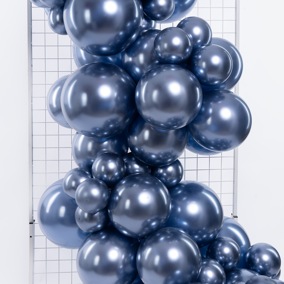Шар (10''/25 см), Полуночно-синий, хром, 50 шт.