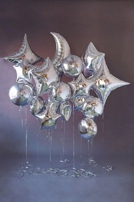 Шар (28''/71 см) Фигура, Полумесяц, Серебро, 1 шт.