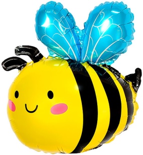 Шар с клапаном (17''/43 см) Мини-фигура, Пчела, 1 шт.