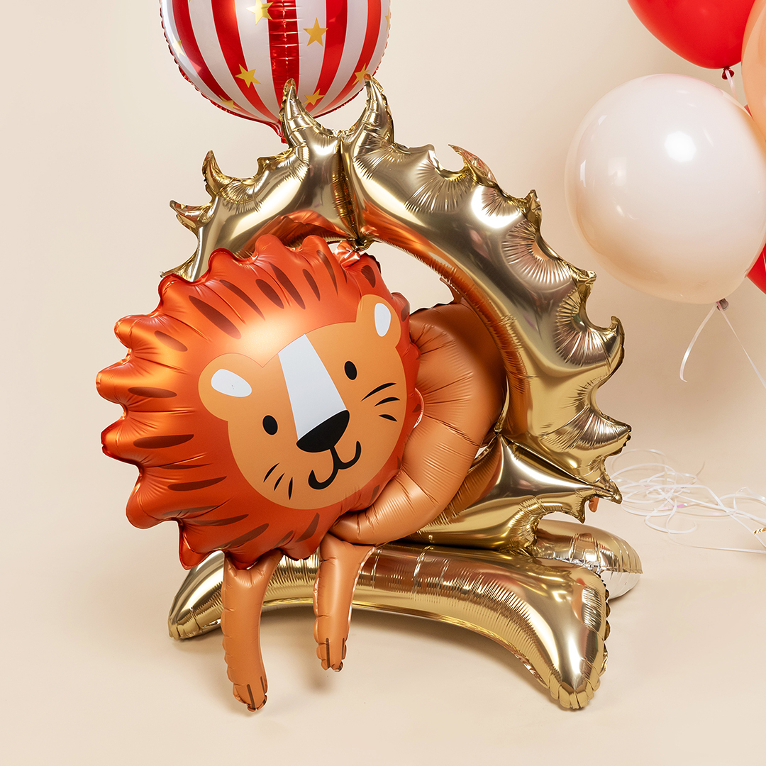 Шар 3D (44''/112 см) Фигура на подставке, Цирк, Смелый лев, 1 шт. в уп.
