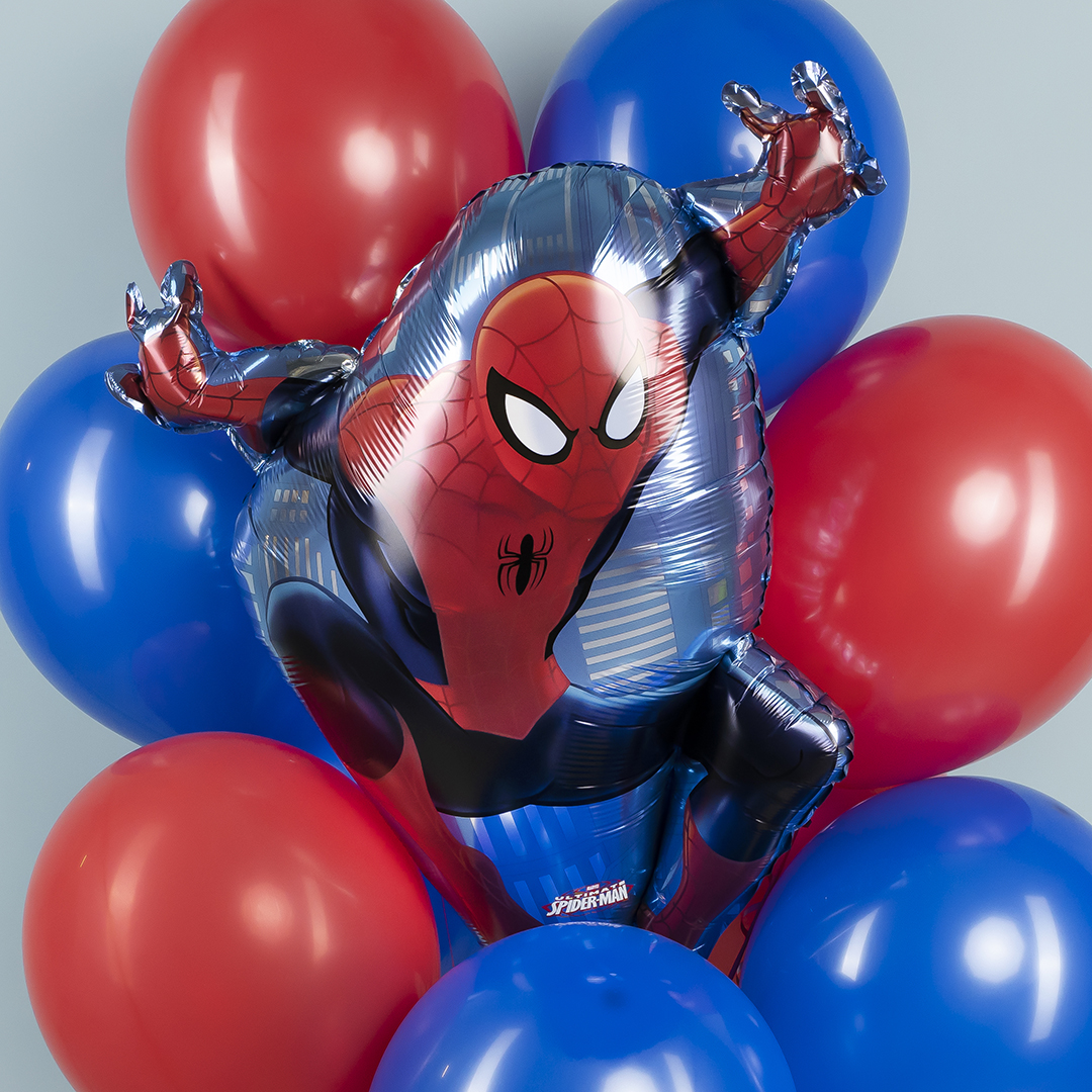 Шар (31''/79 см) Фигура, Человек Паук в полете, 1 шт. в уп.