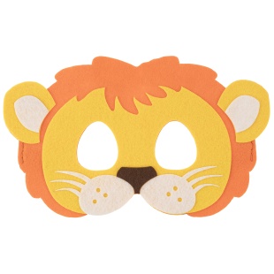 Маска карнавальная, из фетра, Лев, Оранжевый/Желтый, 18,5*11,5 см, 1 шт. 