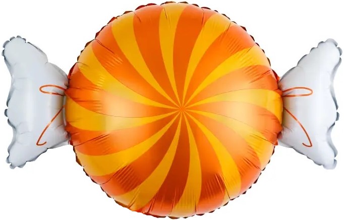 Шар (30''/76 см) Фигура, Конфета, Оранжевый/Желтый, 1 шт.