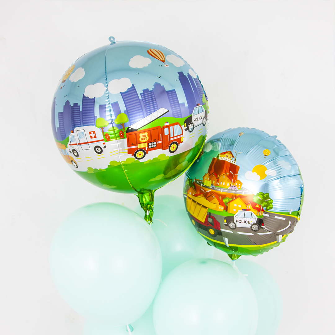 Шар 3D (24''/61 см) Сфера, Транспорт, 1 шт.