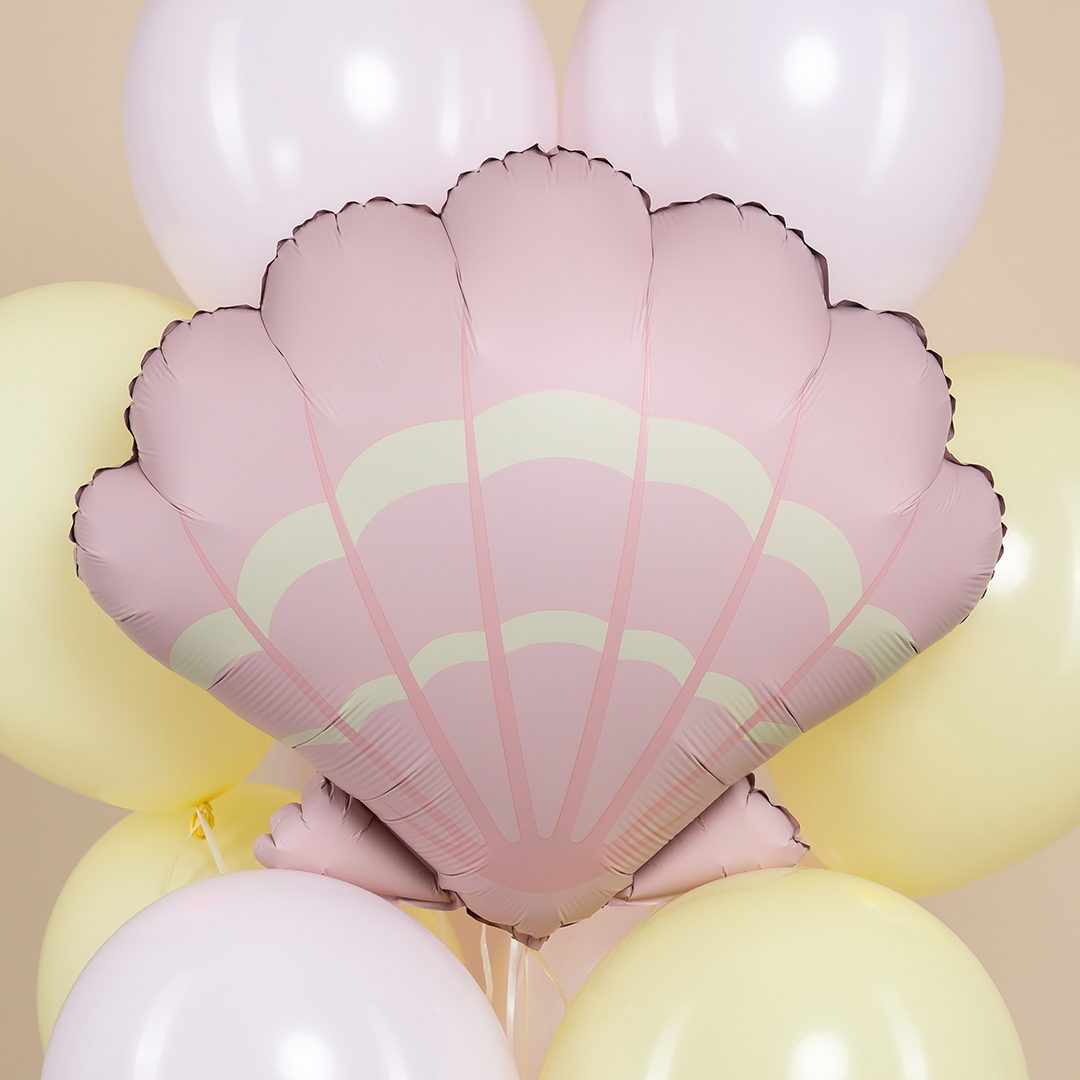 Шар (26''/66 см) Фигура, Морская ракушка, Розовый, Сатин, 1 шт.