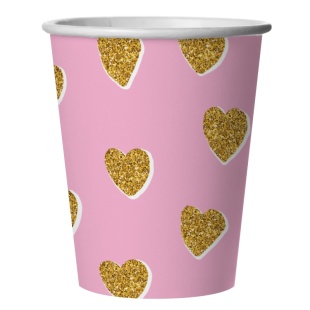 Стаканы (250 мл) Сердечки, Розовый, 6 шт.