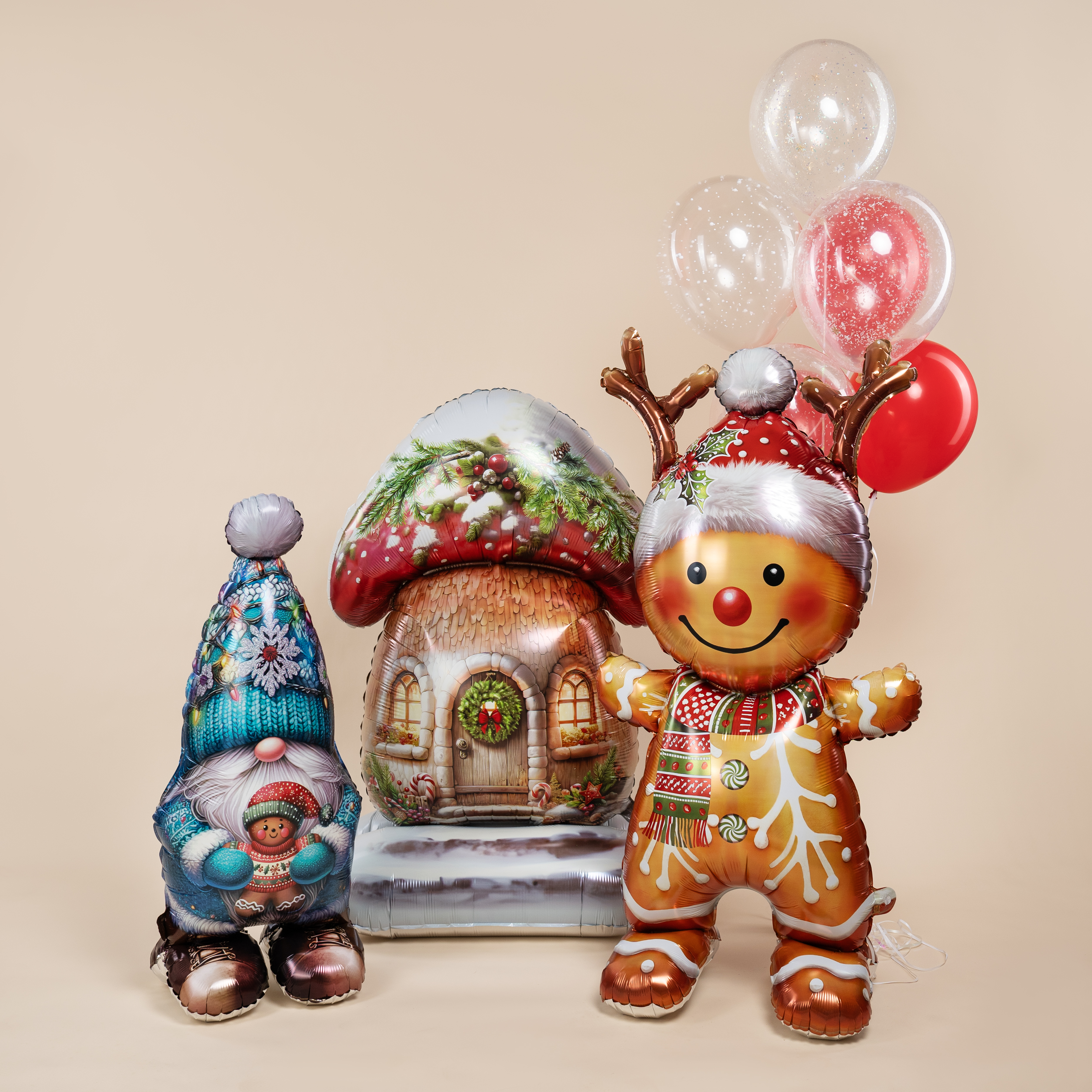 Шар (47''/119 см) Фигура 3D, Пряничный человечек, 1 шт. в уп.