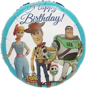 Шар (18''/46 см) Круг, История Игрушек, С Днем Рождения, 1 шт.