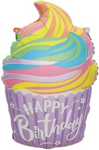 Шар (23''/58 см) Фигура, Нежный капкейк, 1 шт.