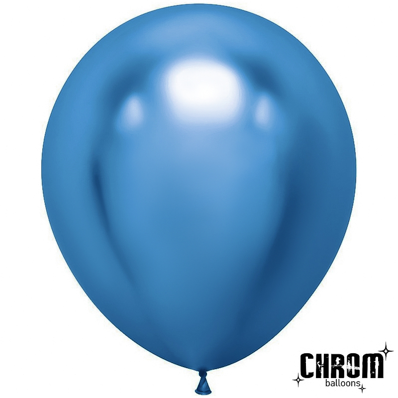 Шар (18''/46 см) Синий, хром, 10 шт.