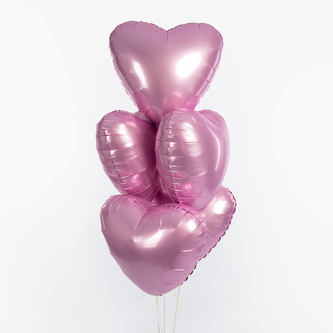 Шар (19''/48 см) Сердце, Мистик, Фламинго, Сатин, 1 шт.