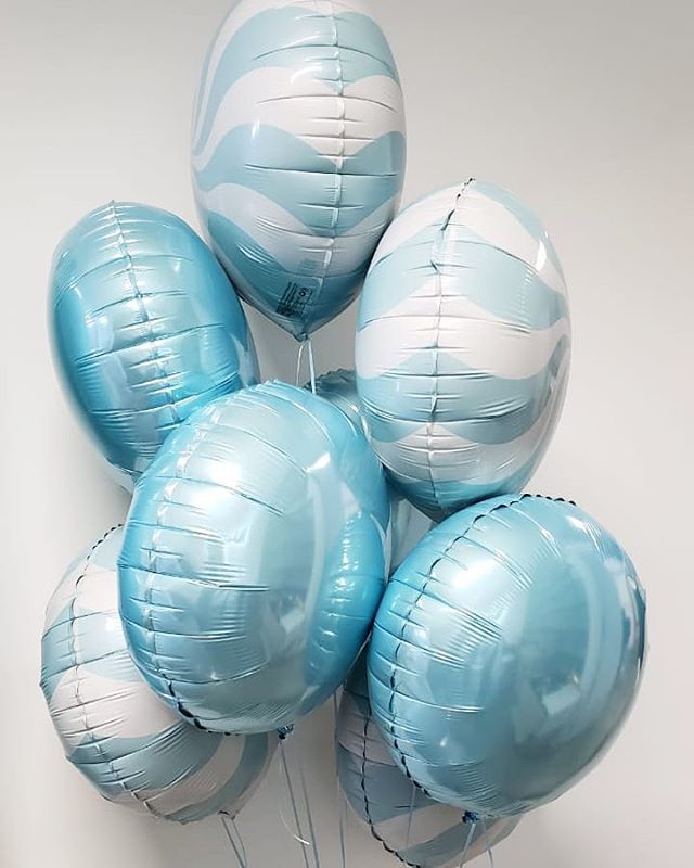 Шар (18''/46 см) Круг, Леденец, Голубой, Макарунс, 1 шт.