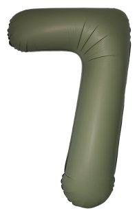 Шар (40''/102 см) Цифра, 7 Slim, Оливковый, Матовый, 1 шт. в уп.