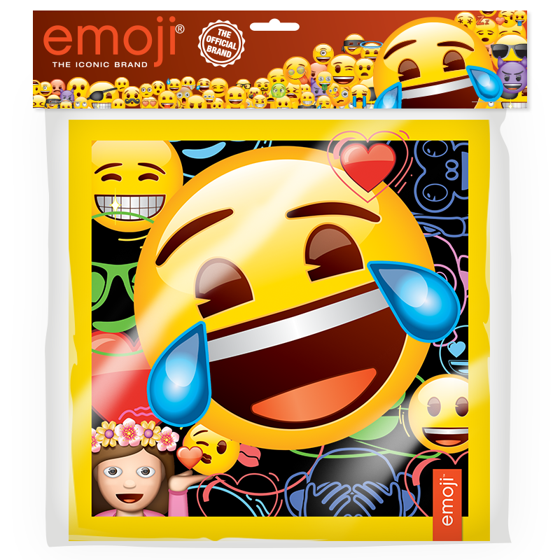 Сервировочные салфетки, Смайл, Emoji, Черный, 33*33 см, 12 шт.