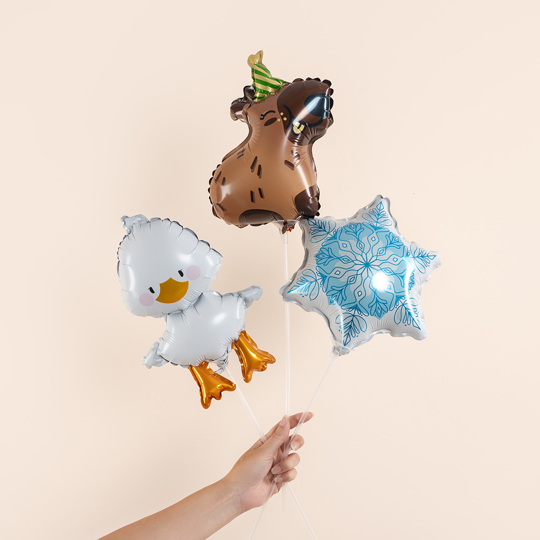 Шар с клапаном (15''/38 см) Мини-фигура, Капибара, 5 шт. в уп.