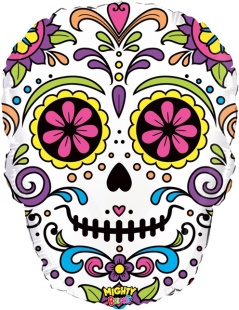 Шар (12''/30 см) Мини-фигура, Череп Калавера, 1 шт.