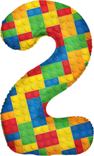 Шар (34''/86 см) Цифра, 2 Конструктор, 1 шт. в уп.