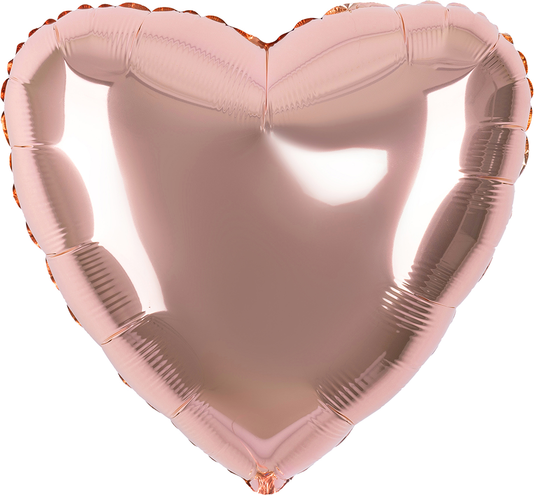 Шар (18''/46 см) Сердце, Розовое Золото, 1 шт.