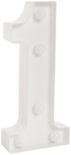 Световая фигура Цифра, 1, 21 см. Белый, 1 шт.