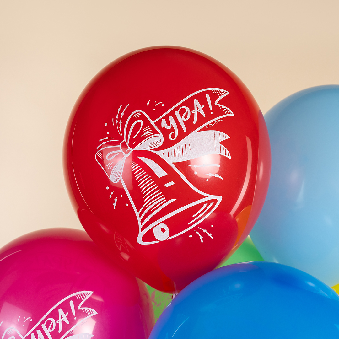 Шар (12''/30 см) Ура, Выпускной!, Ассорти, пастель, 2 ст, 25 шт.