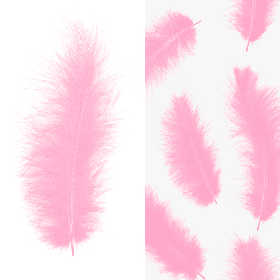 Перья, Премиум, Розовый, 12-15 см, 30 шт.