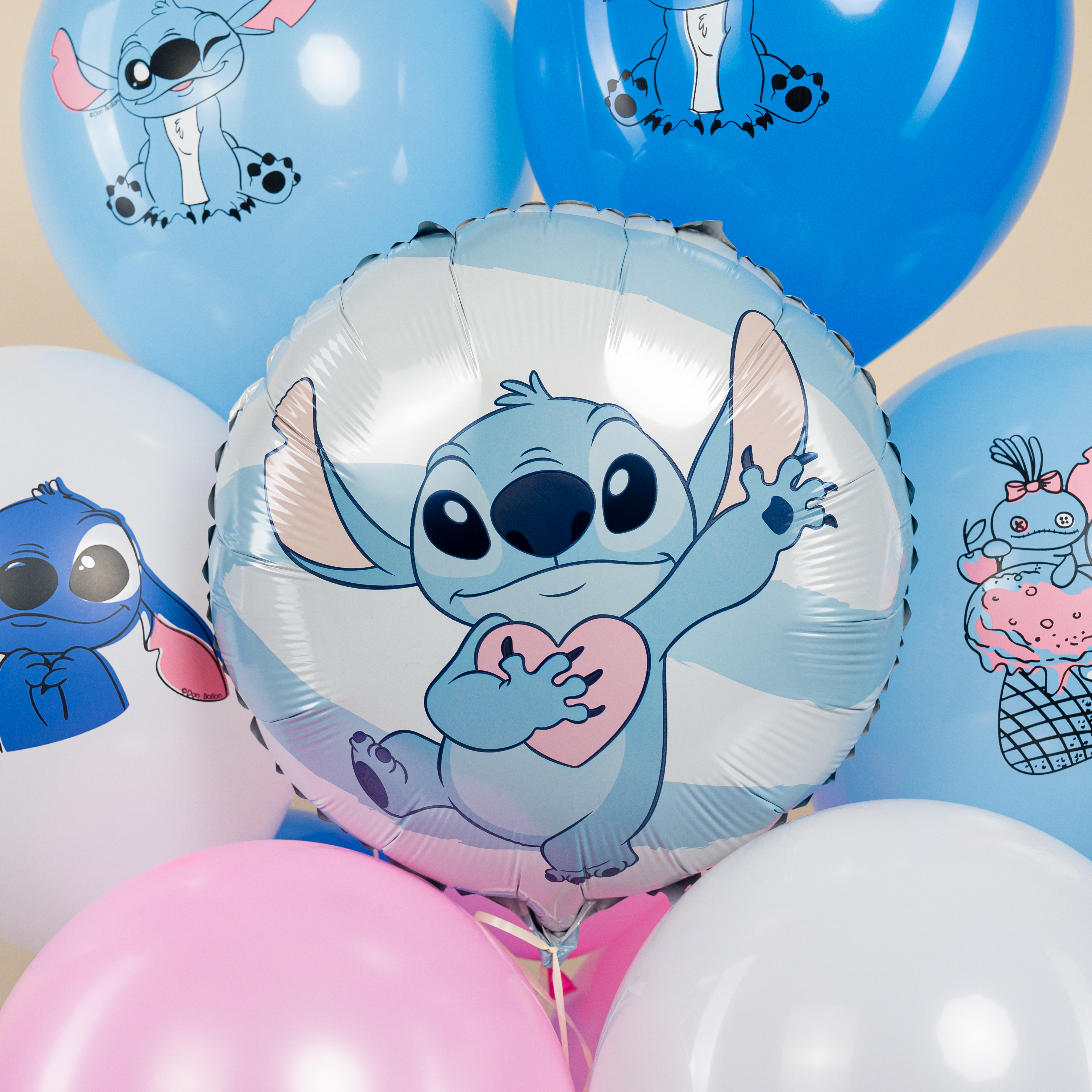 Шар (18''/46 см) Круг, Любимый монстрик с сердечком, 1 шт.