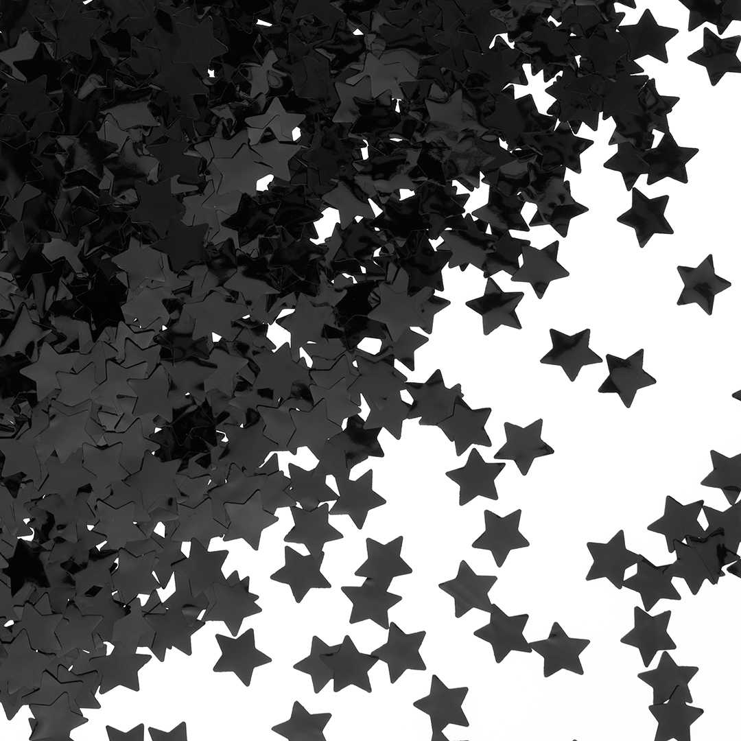 Конфетти фольга Звезда, Черный, Металлик, 1,5 см, 50 г.