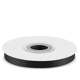 Лента атласная (0,7 см*22,85 м) Черный, 1 шт.