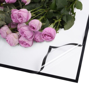 Упаковочная пленка 47мкр (0,57*0,57 м) Узкая кайма, Прозрачный/Черный, Глянец, 20 шт.