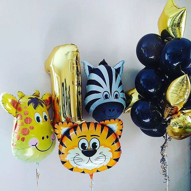 Шар (25''/64 см) Фигура, Голова, Веселая Зебра, 1 шт.