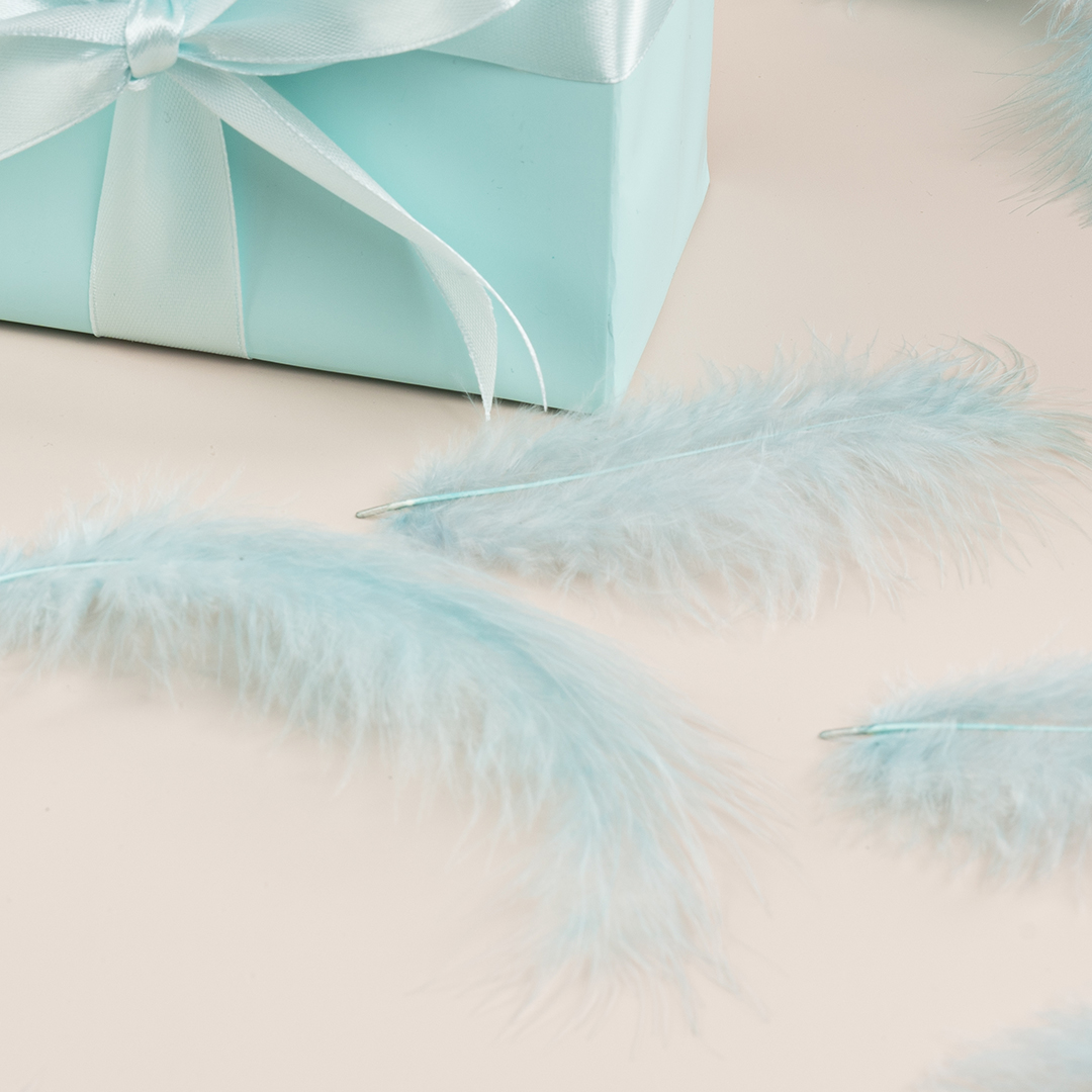 Перья, Премиум, Ретро Голубой, 12-15 см, 30 шт.