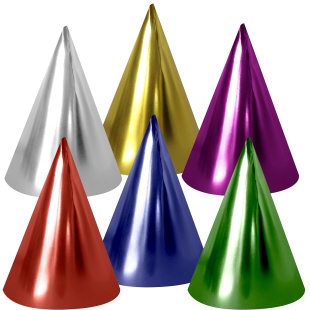 Колпаки, Микс, Яркие цвета, Металлик, 16 см, 6 шт. в упак. 