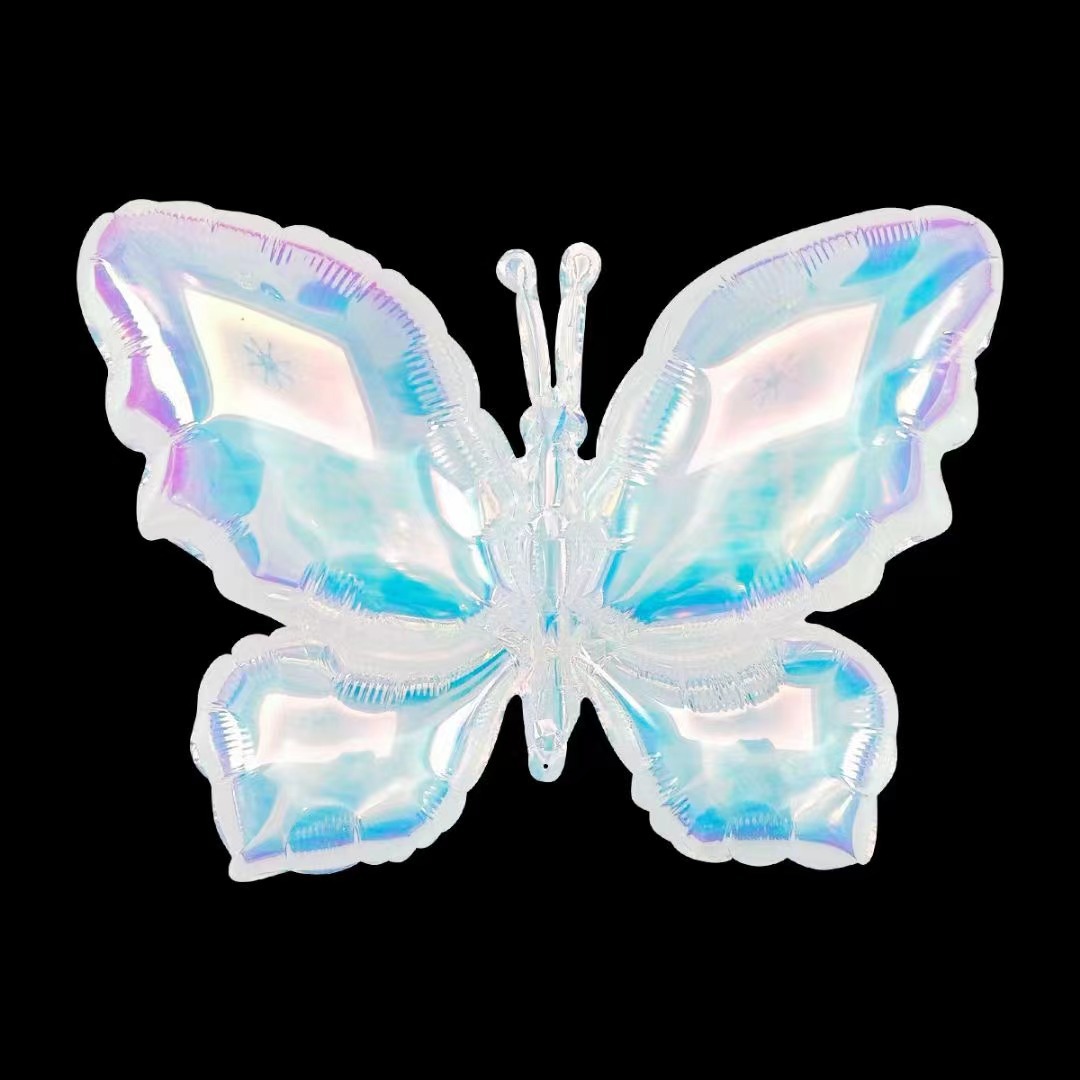 Шар (26''/66 см) Фигура, Бабочка (надув воздухом), Прозрачный, Хамелеон, 1 шт. в уп.