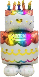 Шар 3D (50''/127 см) Фигура на подставке, Праздничный торт, 1 шт. в уп.