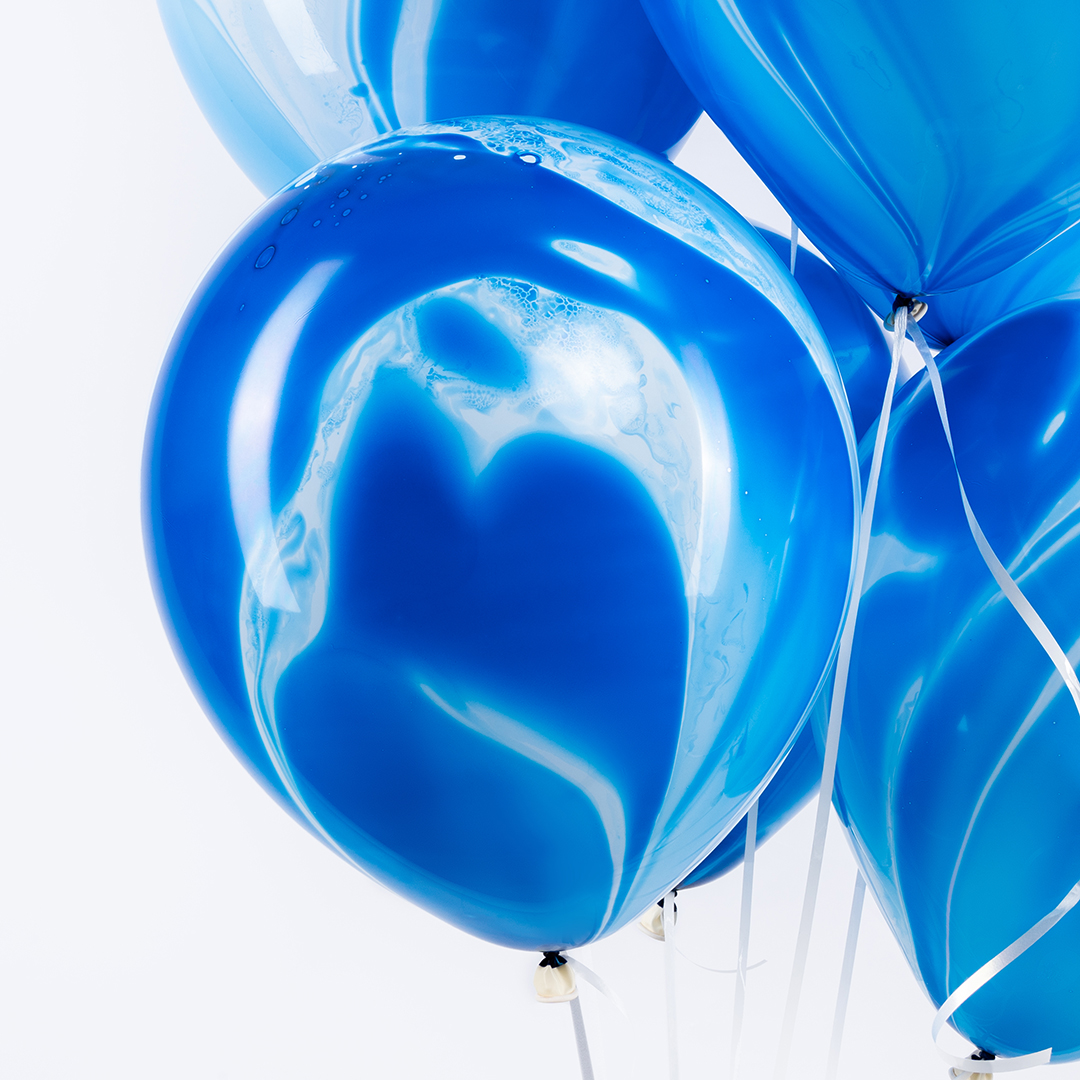 Шар (12''/30 см), Голубой, агат, 50 шт.