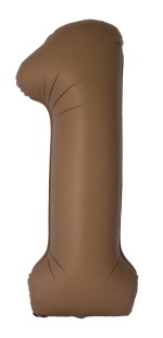 Шар (40''/102 см) Цифра, 1 Slim, Шоколад, Матовый, 1 шт.
