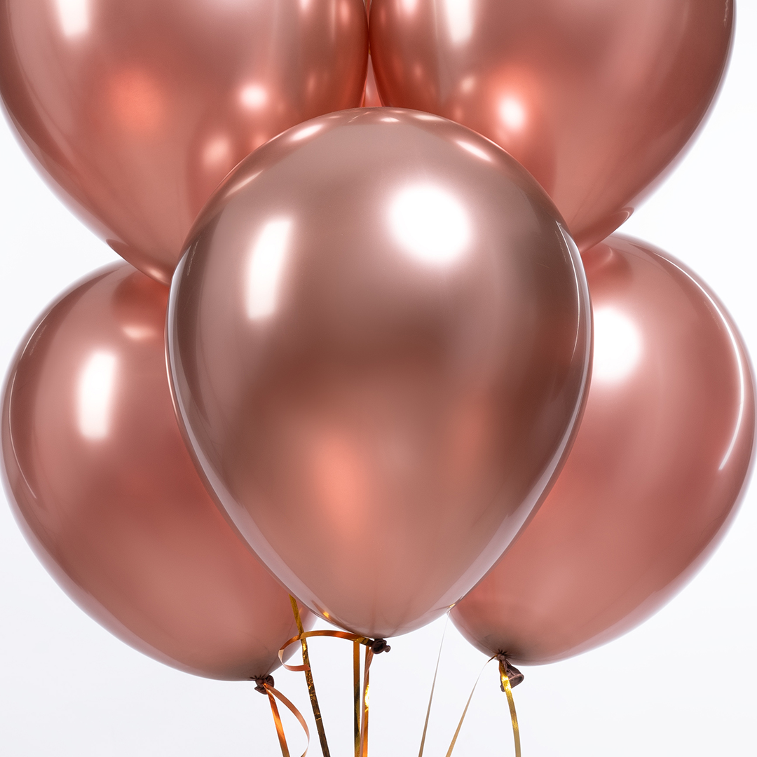 Шар (12''/30 см), Ретро, Розовый, хром, 50 шт.
