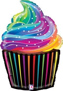 Шар (22''/56 см) Фигура, Кекс, Радужный, Градиент, 1 шт.