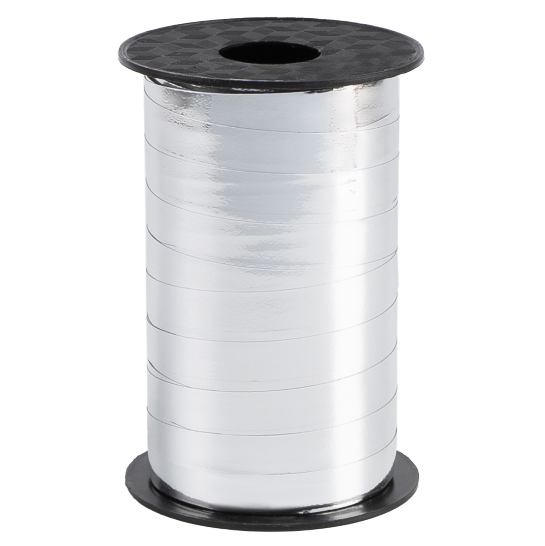 Лента полипропиленовая (1 см*100 м) Серебро, Металлик, 1 шт.