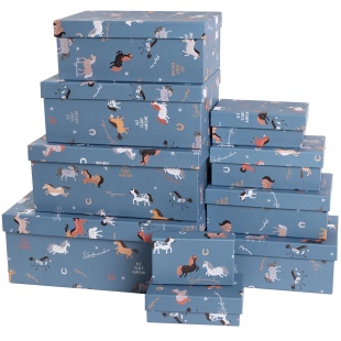 Набор коробок Лошадки, 33*20*13 см, 10 шт. в упак. 