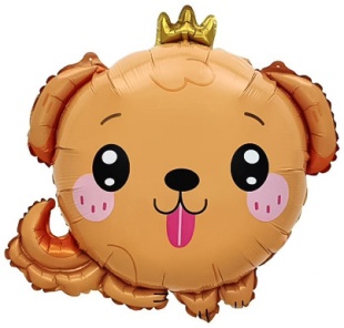 Шар (23''/58 см) Фигура, Песик в короне, 1 шт.