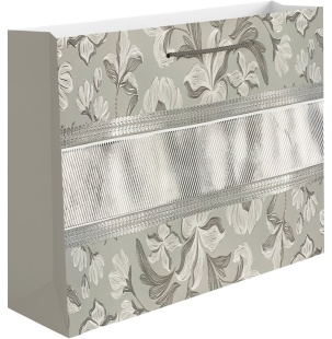 Пакет подарочный, 210гр, Цветочная эстетика, Дизайн №1, Металлик, 19,5*24,5*9,5 см, 1 шт.