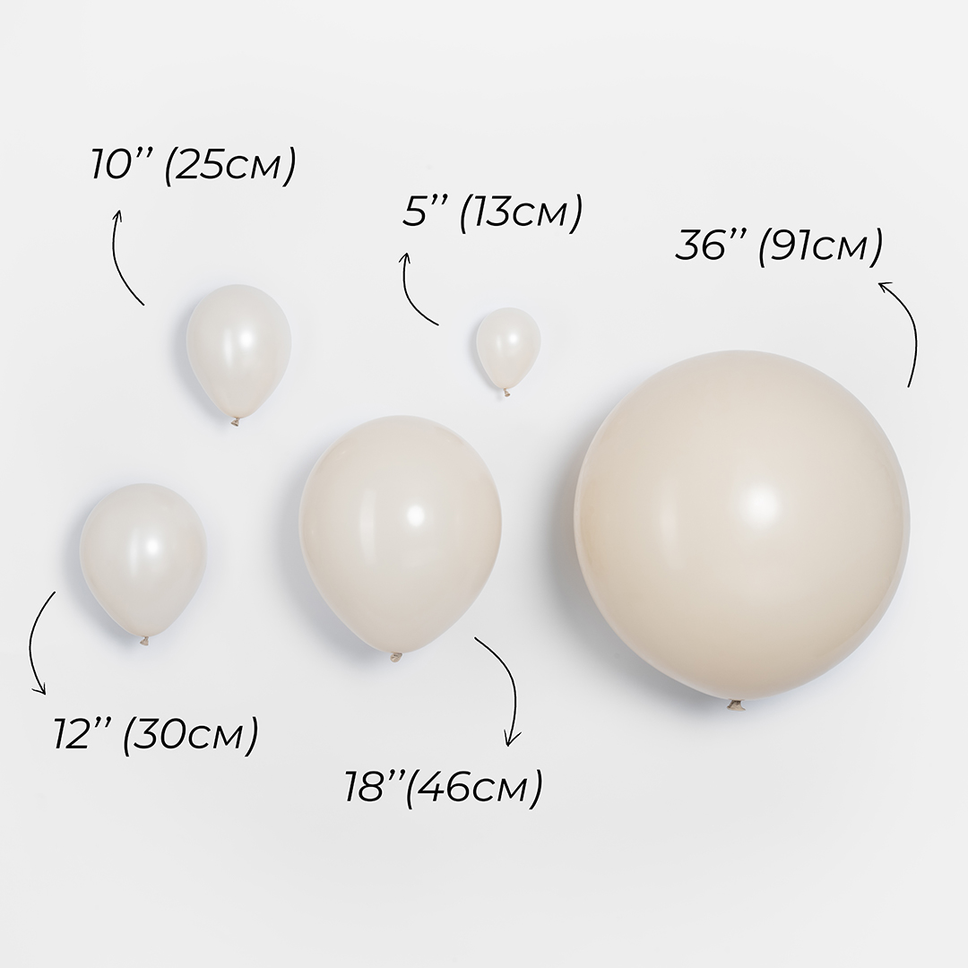 Шар (18''/46 см), Белый песок, пастель ретро, 25 шт.